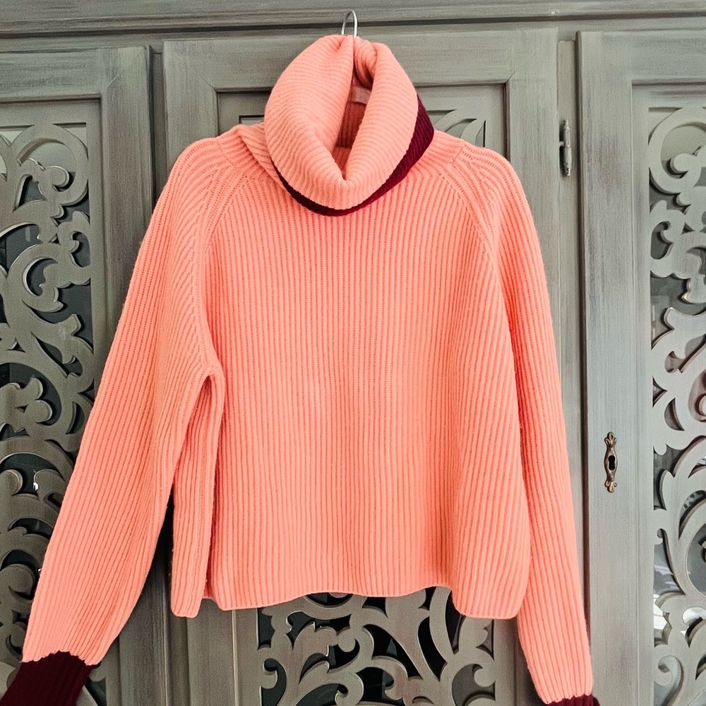 Sportsmax peach wine 100% cashmere turtleneck S